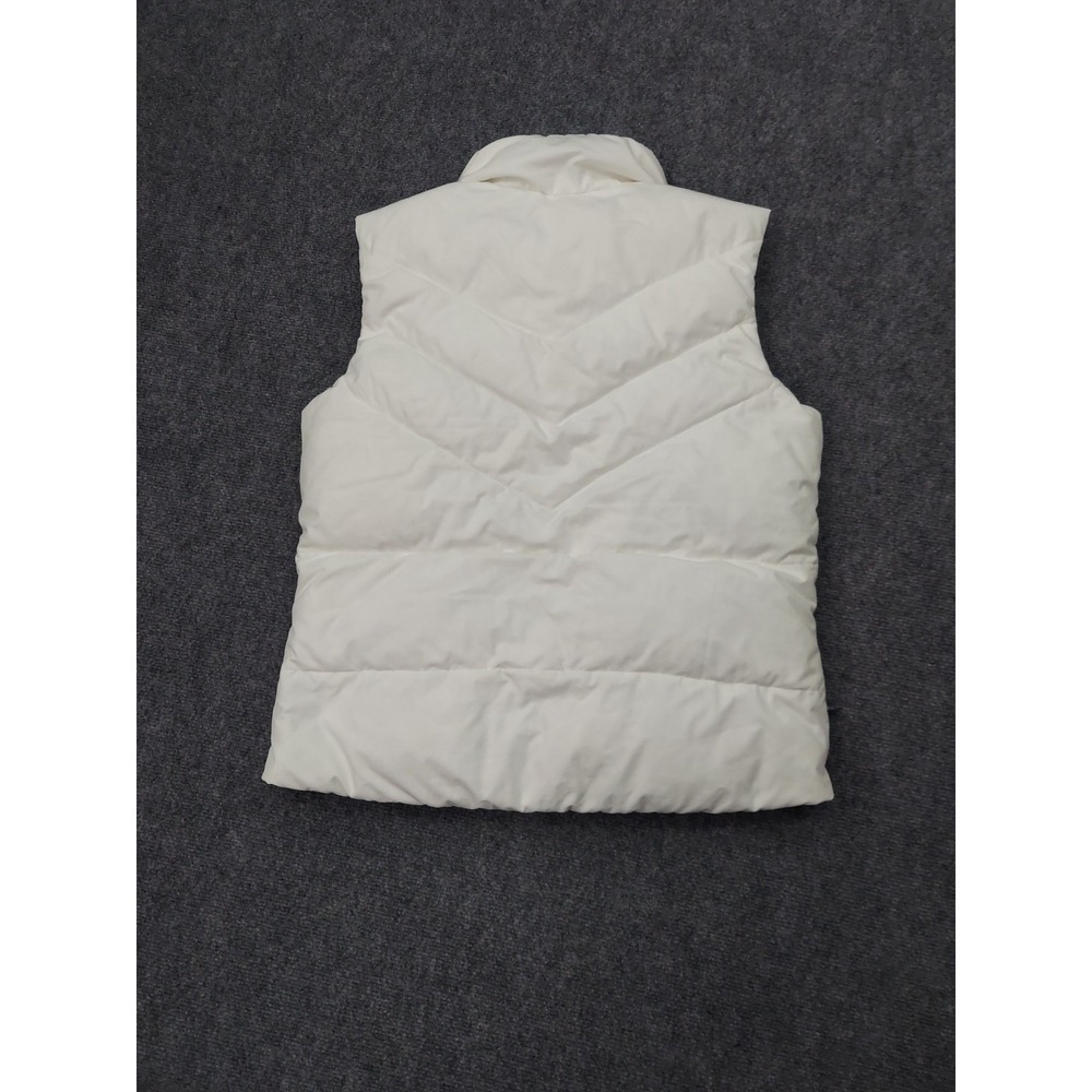 Columbia Down Vest Women Large White Green Full Zip Goose Puffer Mock Neck Zip - Picture 2 of 13